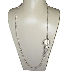 Stephan & Co Women's Trendy Silver Plated Large Lobster Clasp Necklace NWT